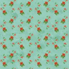 Vintage red roses seamless pattern