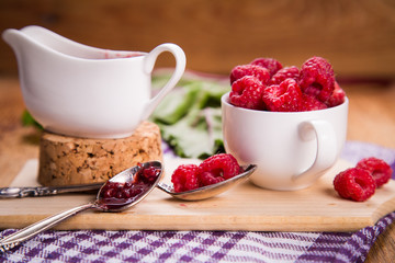 fresh ripe raspberry