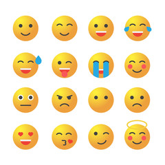 Emoticon set. Collection of Emoji. 3d emoticons
