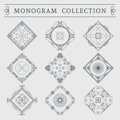 Vector vintage monogram set