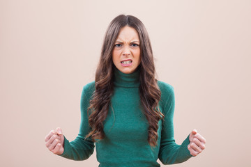 Portrait of furious and angry woman