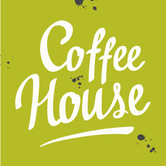 Coffee house. Brush calligraphy for coffeehouse menu.  - 115057227
