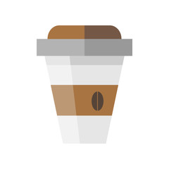 Disposable coffee cup icon in flat style - stock vector.