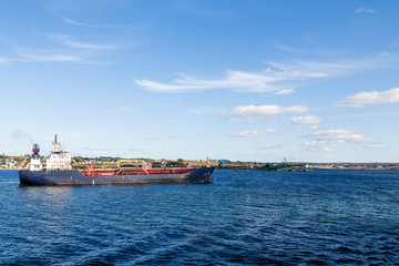 Fototapeta premium Tanker on Deep Blue Sea