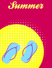 Summer banner design with flip flops