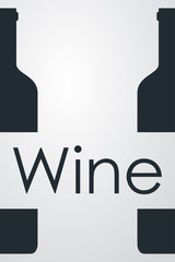 Plakaty  Płaska ikona wina i butelek na szarym tle gradientowym   1