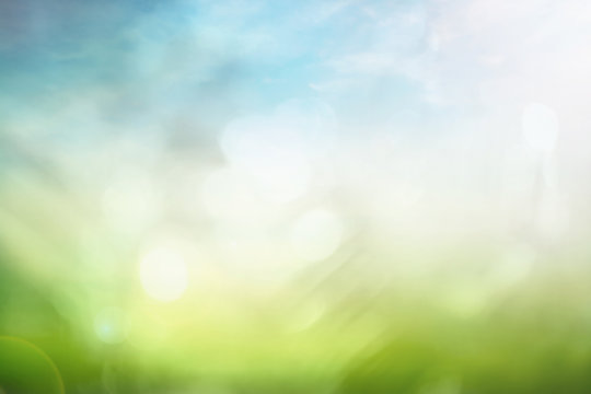 World environment day concept: Bokeh light and abstract blurred green nature background