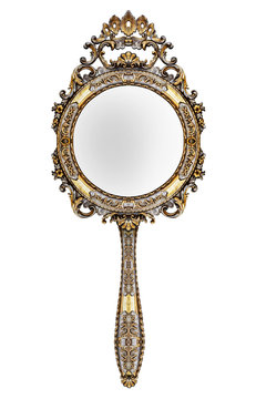 Vintage hand mirror -Clipping Path