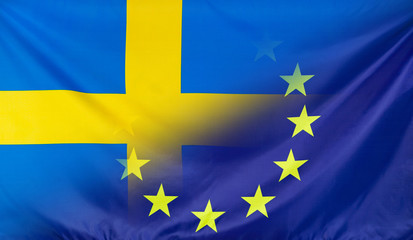 European Flag merged with Flag of Sweden