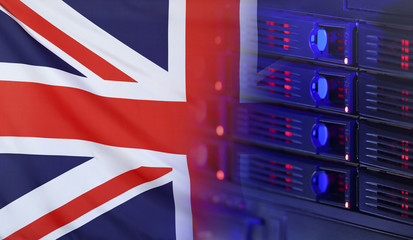 Technology Concept with Flag of Great Britain