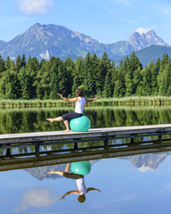 Pilates-Session am See