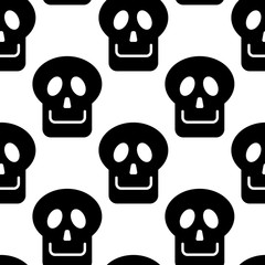 Seamless pattern with skull. Original vector background for greeting cards, invitations, prints.
