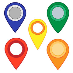 Map pins (map markers) set