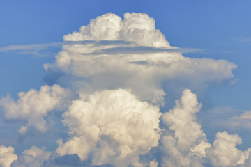 Naklejka na ściany i meble Clouds sky.Cumulonimbus clouds on blue sky background.
