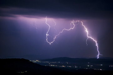 lightning at night during storm