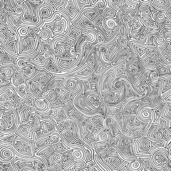 Seamless vector hand drawn maze from curved lines. Minimalistic background for your design