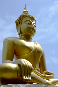 Buddha image with sky background,Buddha face