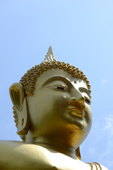 Buddha image with sky background,Buddha face