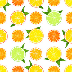 Fototapeta premium Vector seamless pattern with citrus.