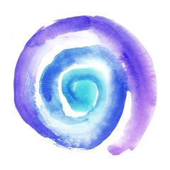  simple watercolor illustration of sun spiral. hand drawn artwor