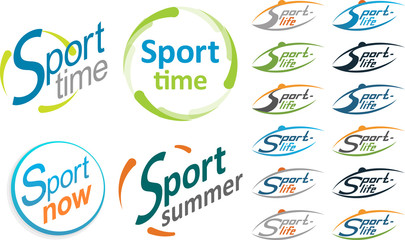 Logo sport. Sport time, sport now, sport summer.