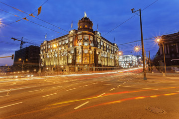 Fototapeta na wymiar Belgrade street at night