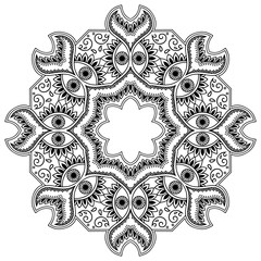 Vector henna tatoo mandala. Mehndi style.
