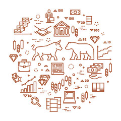Vector line concept stock exchange