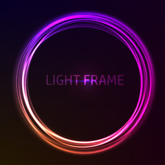 Colorful glowing vector frame
