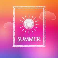 summer with sun in frame, vector