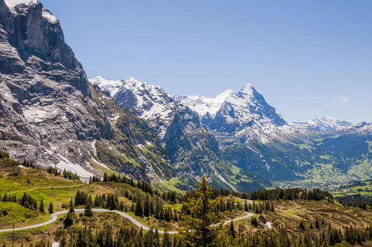 Grindelwald, Berner Oberland, Kleine Scheidegg, Eiger, Eigernordwand, Schreckhorn, Grosse Scheidegg, H&ouml;henweg, First, Bergstrasse, Bergtal, Schweizer Berge, Sommer, Schweiz