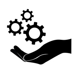 hand holding gear , engineer symbol