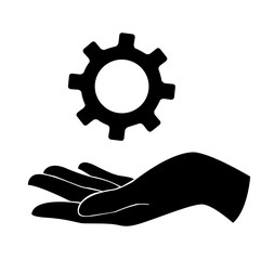 hand holding gear , engineer symbol