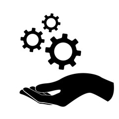 hand holding gear , engineer symbol