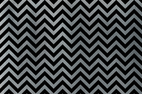 Silver stripes on black background, chevron.