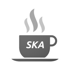 Coffee mug icon with    the text SKA