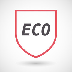 Isolated line art shield icon with    the text ECO