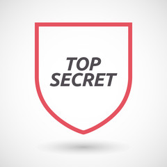 Isolated line art shield icon with    the text TOP SECRET