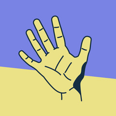 Obraz premium Hand. Pop art comic style. Minimalism fashion.