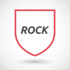 Isolated line art shield icon with    the text ROCK