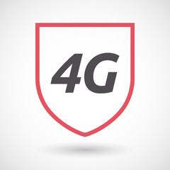 Isolated line art shield icon with    the text 4G
