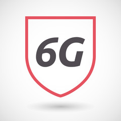 Isolated line art shield icon with    the text 6G