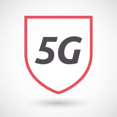 Isolated line art shield icon with    the text 5G