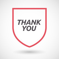 Isolated line art shield icon with    the text THANK YOU