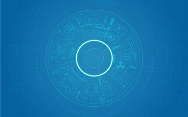 Obraz premium abstract futuristic background, technological blueprint