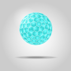 scienctifil symbol, hexagonal ball