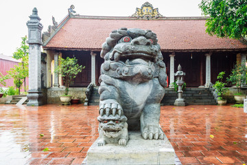 Lion statue in Vietnamese temple