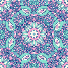 Seamless pattern. Vintage decorative elements. Hand drawn background. Islam, Arabic, Indian, ottoman motifs.