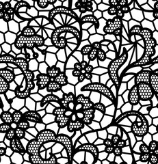 Lace seamless pattern with flowers