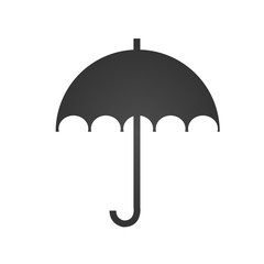 Umbrella icon. Simple flat logo of umbrella on white background. Umbrella symbol. Vector illustration.